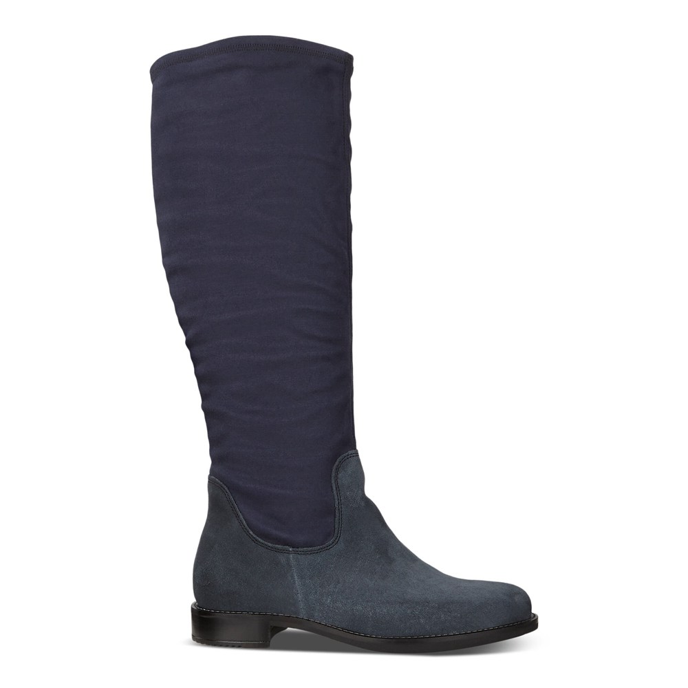 Womens Boots - ECCO Sartorelle 25 High-Cut - Navy - 5076IEFUP